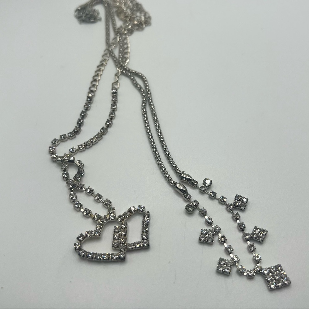 Silver Toned Pronged Necklaces -Cocktail Formal Event Fashion Necklaces